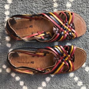 (American Eagle) Braided Boho Slip-On Sandals -  Size 10